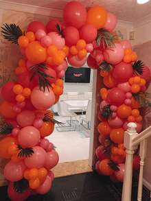 35个/50个橙色、粉色、紫红色亮片纸屑气球，10英寸/12英寸乳胶气球，适合儿童和成人生日派对、嘉年华主题派对、婚礼、迎婴派对、性别揭晓派对、单身派对、庆祝活动、毕业典礼、周年纪念、独立日派对等场合。 - 彩色 - 查看 7