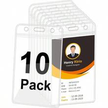 ID Badge Holder Vertical Badge Holder With Waterproof Resealable Zip For Proximity Cards RFID Credit Cards10 Pack - 無色 - 查看 2
