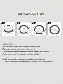 柔软超细纤维皮革方向盘套，防滑汽车方向盘保护套，适合女性/女孩，适用于轿车、SUV、卡车