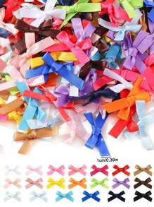 50/100/200pcs Mini Ribbon Bow Crafts Multi-Color Small Bow Ribbon Bow Flower Gift Packaging Wedding Birthday Party Sewing Scrapbook DIY Decorative Items - Multicolor - View 42