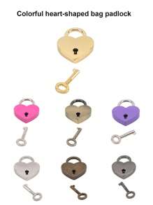 Vintage Mini Personalized Heart-Shaped Padlock With Key, Travel Luggage, Diary, Cabinet, Couple Lock Set