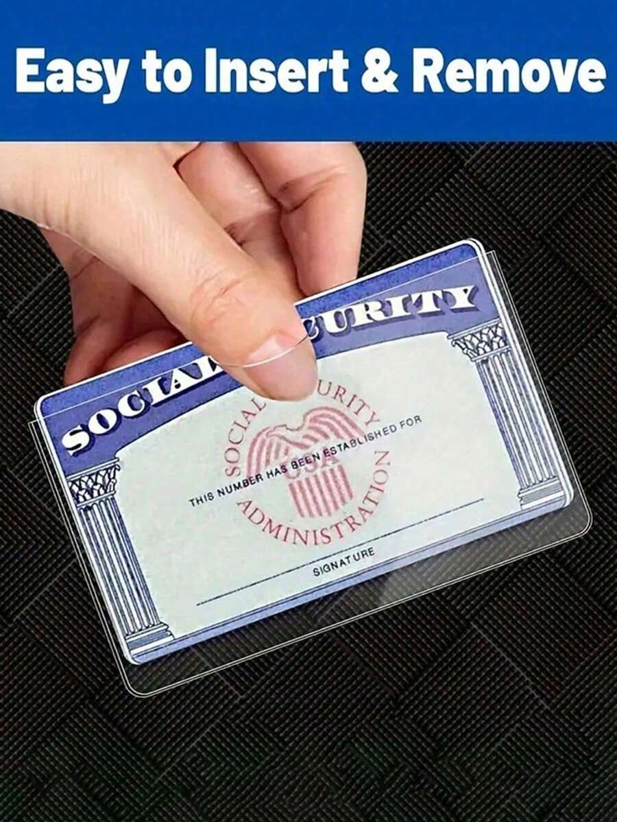 Card Holder Aluminum Anti-Theft Bank Sleeve Wallet For Men And Women Credit Card Sleeves Set RFID Identity Card Protector Travel Essentials RFID Blocking Sleeves For Travel Flight Business Home Camping Outdoor Beach Summer Vacation Back To School - Clear - View 1