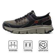 Skechers 休闲运动鞋轻便缓震男式日常健身户外徒步鞋 237622-OLBK - 橄欖色/黑色 - 查看 1