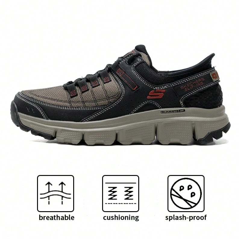 Skechers 休闲运动鞋轻便缓震男式日常健身户外徒步鞋 237622-OLBK - 橄欖色/黑色 - 查看 1
