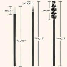 200/50 件睫毛延长用品套装，一次性睫毛线轴刷迷你刷眼黑棒唇刷用于睫毛延长纹身唇膏涂抹器（黑色） - 黑色 - 查看 3