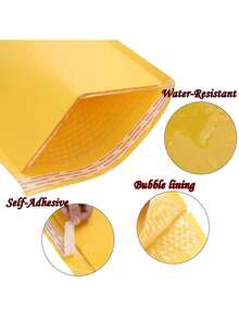 10PCS Yellow Kraft Paper Bubble Mail Bag With Padded Envelope And Self Sealing Bag,For School Supplies,Back To School - Multicolor - View 4