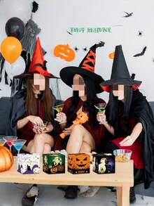 12-Piece Halloween Paper Packaging Gift Box - Three-Dimensional Packaging, Perfect For Wedding Gifts, Graduation Ceremonies, Personal Anniversaries And Holiday Celebrations, Unique Chocolate Candy Packaging Bags, Suitable For Halloween And Christmas Party Decoration Gift Bags, Suitable For Birthdays, Party Decorations, Event Gifts, Reusable, Multi-Color Party Gift Box Set