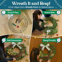 Pacote com 2 molduras de arame para guirlanda com 20 laços torcidos, anéis de metal para guirlanda para artesanato, porta da frente, Natal, Dia de Ação de Graças, Ano Novo, casamento, Dia dos Namorados, jardim, decoração para festa em casa