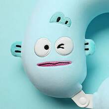 MINISO Hangyodon Series - U - Shaped Pillow | Cute Hangyodon Guards, Neck Pillow Comfort Upgraded! Made Of Slow - Rebound Memory Foam, It Fits The Neck Curve, Effectively Relieving Cervical Spine Pressure, And Not Easy To Deform After Long - Term Use. (1 Pc) - Teal - View 2