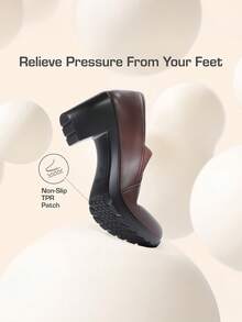 Women's Chunky Low Block Heel Pumps Comfort Oxfords Shoes Casual Loafers - Màu nâu  Mocha - Xem 3