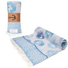 Made In Turkey Peshtemal Beach Towel – Lightweight Turkish Towel – 100x180 Cm – Soft, Quick Dry, Compact – For Beach, Bath, Spa & Everyday Use - Baby Blue - View 3