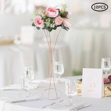 JUSODIN Pack Of 10 Gold Wedding Centerpieces Table Vase, 80 Cm Tall Metal Trumpet Vase, Street Guide For Wedding Party Dinner Centerpiece, Flower Stand For Christmas Anniversary Decoration - Gold - View 7