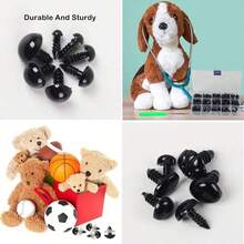 UNIQUEFORYOU 100/566pcs Knitted Eyes And Noses (With Washers), For Teddy Bears, Stuffed Plush Toys And Doll Crafts, Assorted Sizes - Multicolor - View 5