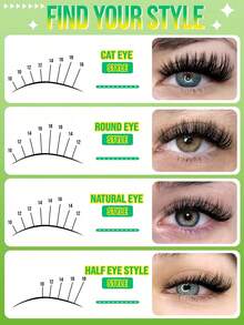 305 Stück Büschel Wimpernverlängerung, D-Locken Flauschige Wimpern, 60D+80D+100D Einzelwimpern, Dicke Wimpernverlängerung, Wimpernverlängerung, D-Locken Einzelwimpern, 9-18mm dünne Wimpern geeignet für Anfänger, Halloween, Weihnachten