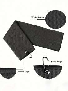 (Text cu model personalizat) Prosop sport de golf Prosop sport imprimat cu nasturi pentru alpinism Prosop sport ultrafin din fibră portabilă cu tijă de ștergere Prosop de yoga Prosop de golf cu pliere triplă