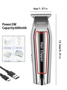 Kemei KEMEI KM-032 Ensemble de tondeuse à cheveux électrique professionnelle, rasoir électrique pour hommes à charge rapide USB, tondeuse sans fil, outils de coupe de cheveux polyvalents, équipement de soins personnels pour la maison