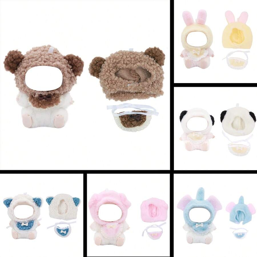 2件套毛衣套装适合17cm娃娃，毛衣套装=帽子+衣服，盲盒娃娃衣服适合1、2、3代娃娃，青少年派对玩具/生日礼物（不含娃娃） - 彩色 - 查看 1