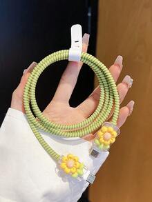 Set da 5 pezzi adatto per la versione europea, protezione per caricabatterie da 20W, protezione per cavo, avvolgicavo anti-piegatura, custodia protettiva in TPU per testina di ricarica