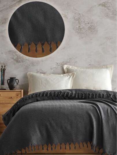 MADE IN TURKEY King Size Bedspread – 100%  Cotton – 200x220 Cm – Breathable &  Coverlet