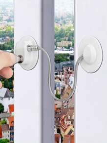 1 件白色/黑色多功能儿童锁，双锁免钻橱柜门锁，带限制器的窗户锁，家庭安全锁