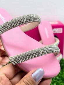 Girls' Flat Sandals, Slide Molekinha, Comfortable Youth - Mawar Kristal - View 5