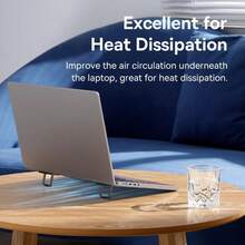 Soporte plegable para portátil , soporte portátil para notebook, base ajustable, soporte de enfriamiento para portátil y tableta - Gris - Ver 6