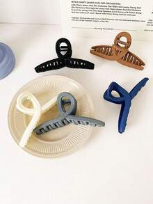 4个装女士发夹，简约风格发饰，适合厚发/细发，优雅十字哑光简约设计发卡，纯色发夹，打造复古发型，家居浴室装饰，秋季装饰，返校季发饰