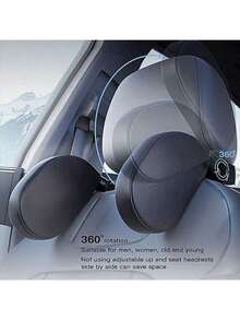 Car Headrest, Neck Protection Pillow, Car Seat Cushion, Adjustable 180 Degree Up And Down Height, PU Leather High Elasticity Memory Foam Head, Neck Support Pillow With Phone Holder Hook, Car Neck Pillow Suitable For Long-Distance Travel, Comfortable Sleep, Car Headrest, Car Interior Products - As Shown - View 3