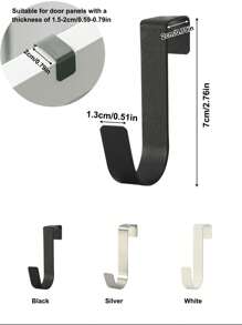 5 件不锈钢挂钩，简易门钩，书桌抽屉架柜门挂钩，可翻转且适用于门和柜门 - 彩色 - 查看 10