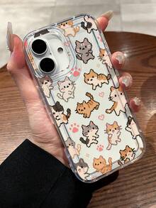 可爱猫咪元素像素艺术猫咪图案透明时尚手机壳，兼容 16/11/12/13/14/15/15 Pro/15 Plus/15 Pro Max/7 Plus/8 Plus/X/Xs Max/Xr/11 Pro/12 Pro/13 Pro/14 Pro/12 Mini/13 Mini/11 Pro Max/12 Pro Max/13 Pro Max/14 Pro Max/14 Plus/6/6s/6 Plus/7/8/16 Pro/16 Plus/16 Pro Max/SE 和 Galaxy A54/A14/A12/A13/A15/A32/A33/A24/A52S/S20/S21/S22/S23/S24/S23 Plus/S24 Ultra/S25/A15/A33/A23，春季生日派对礼物 - 彩色 - 查看 3