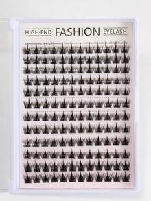 1 盒/套 12 排 144 片 C 卷长假睫毛，全新水貂毛设计，适合派对妆容，簇状睫毛，睫毛簇，猫眼睫毛，自然睫毛延长，睫毛簇，单根睫毛，睫毛，假睫毛 - 黑色 - 查看 3