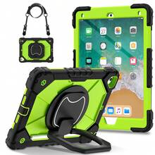 Colorblock Handheld Rotating Shockproof Protective Case With Shoulder Strap For Apple IPad Mini 7, IPad Mini 6, IPad 6th (9.7-Inch), IPad Pro 9.7 (2016), IPad 5th (9.7-Inch), IPad 10.2 7th Gen 2019, IPad 8th (10.2-Inch), IPad 9th Gen (10.2-Inch), IPad 11(A16 2025), IPad 10th (10.9-Inch), IPad Air 4th (10.9-Inch), IPad Air 5th Gen 2022, IPad Air 11-In.(M2)-2024, IPad Air 11(M3 2025)