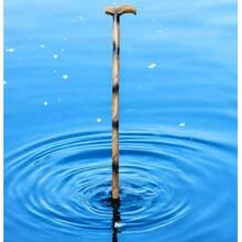 Baston De Madera Artesanal Mango Aleman Caminar Apoyo Confianza - Caqui-Negro - Ver 7