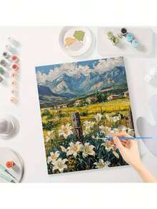 Paint By Number For Adults Beginner, DIY Gift Canvas Painting Kits, Beautiful Countryside Oil Painting Kit, DIY Paint Adult Crafts For Gift Home Wall 16x20inch