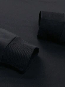 男士 2 件組 GYM WARRIORS 圖案套頭運動衫套裝，寬鬆版型長袖運動上衣，休閒健身訓練街頭風運動衫套裝 - 黑與白 - 查看 11