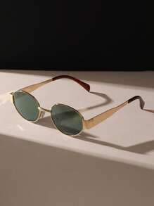1 pereche/2 perechi ochelari de soare unisex cu ramă ovală din metal vintage boem, potriviți pentru petrecere, subțierea feței, purtare zilnică și accesorii fotografice