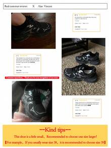 Alan Vincent[Free Returns And Exchanges][Local Delivery][Quick Arrival][City Sneaker Series]Women's Sneakers New Thick Soled Height-Increasing Women's Black Shoes Fashionable And Comfortable Soft Shoes Can Be Paired With Various Pants And Clothes Outdoor Sports Shoes Street Style Box Packaging - 黑色 - 查看 5
