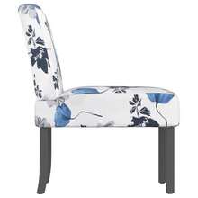 vidaXL Slipper Chair Blue And White Polyester, Solid Wood, Plywood Single Accent Chair Rectangular Modern Pattern Upholstered Chair Living Room Chair Floral Chair Blue Chair - Blue - View 4