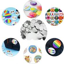 5/10/20/50 Sets Button Maker Supplies, 25-75mm Button Supplies Buttons Parts, Metal Blank Badge Parts With Blank Paper For Buttons Maker Machine Pin Maker Press