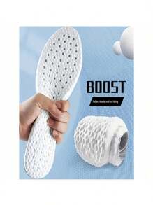 1 Pair Grey Memory Foam Sport Insoles, Shoes Sole Cushion, Running Shock-Absorbant Breathable Deodorization EVA Soft Pad