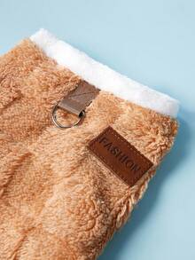 PETSIN 1pc Pet Plush Vest - Machine Washable, Thick & Warm, Soft & Comfortable, Autumn/Winter Dog Clothes, Plush Apparel, Suitable For Small/Medium/Large Pets, Dog & Cat Supplies, XS-8XL - Brown - View 6