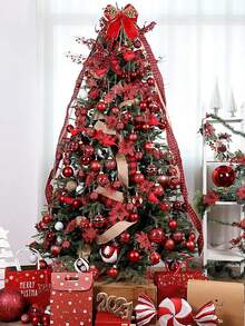 2pcs/10pcs/20pcs Hollow Mesh Clip-On Artificial Poinsettia, Christmas Tree Decorations, Glitter Poinsettia Wreath Decor, Holiday Decorations, Christmas Tree, Wreath, Glitter Poinsettia Christmas Tree Ornaments, Holiday Decor, DIY Poinsettia Wreath, Party Decorations