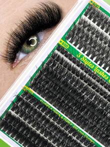 305 Stück Büschel Wimpernverlängerung, D-Locken Flauschige Wimpern, 60D+80D+100D Einzelwimpern, Dicke Wimpernverlängerung, Wimpernverlängerung, D-Locken Einzelwimpern, 9-18mm dünne Wimpern geeignet für Anfänger, Halloween, Weihnachten