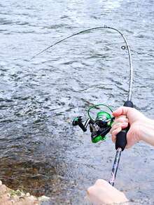 SOUGAYILANG 1.8m Spinning Rod & Reel Combo 5.2:1 Gear Ratio Aluminum Spool - Freshwater Fishing Kit For Gift Trout Bass Catfish Beginners Set (Fishing Line Bait Accessories Random) - Multicolor - View 11