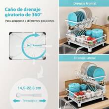 Large-Capacity, Multifunctional Extendable Dish Drainer With Ample Utensil Support For Pots And Pans, Black.