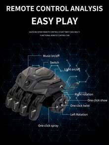 1pc 2025 New Gesture Remote Control Stunt Car, 360° Rotation 4WD Remote Control Transforming Hand Control Car Toy, Upgraded Gesture Simulation Remote, Best Gift For 6-8-12 Year Old Boys, With Lights, Music, Spray And Drift Functions, Cool Birthday/Christmas/New Year Gift For 7, 9, 10, 11, 12 Year Old Children - Multicolor - View 10