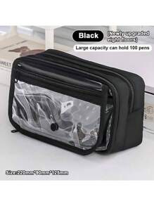 大号铅笔盒、文具袋、铅笔盒、大容量铅笔盒、手持铅笔盒、文具盒、化妆包、便携礼品、适用于办公室、学校、青少年、女孩、男孩、铅笔袋、书包 - #A - 查看 15