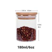 4-6-12pcs/Set Small Capacity Glass Jars With Lids, Glass Containers For Tea, Coffee, Sugar, Food Storage, Spice, Cookies, Kitchen Accessories, Airtight & Moisture-Proof Containers For Organized Kitchen Countertop And Pantry, Transparent Food Storage Containers With Wooden Lids