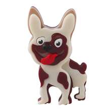 1pc Fashion Acrylic Patchwork Adorable Glasses Wearing Dog/Puppy Animal Design Brooch, Suitable As Gift For Women