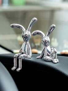 趣味长腿坐姿兔子工艺品，简易兔子工艺品，手柄配件，纸箱配件，家居收纳，汽车装饰 - 多色2 - 查看 2